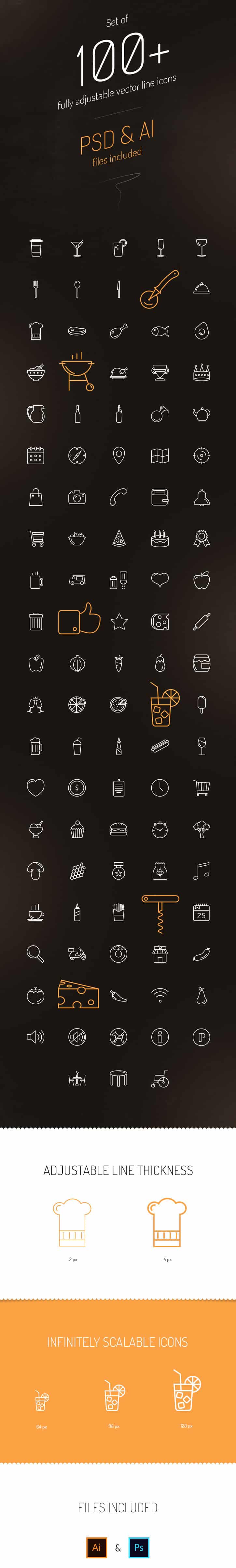 100-free-line-vector-icons