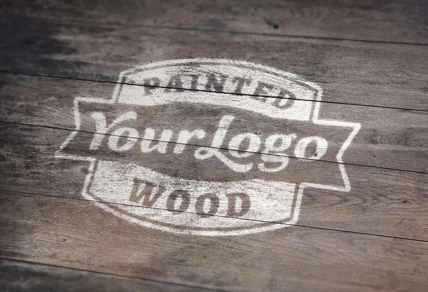 Painted-Wood-Logo-Mockup