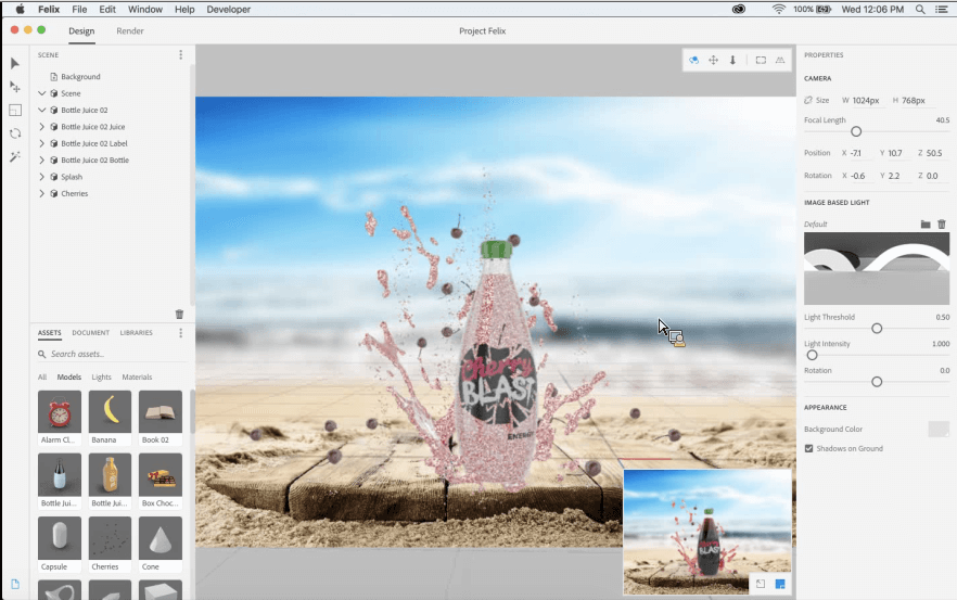compositing 3d dans Adobe Felix