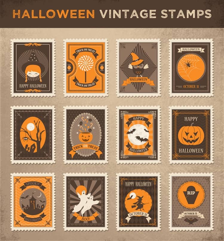 halloween-vintage-stamps