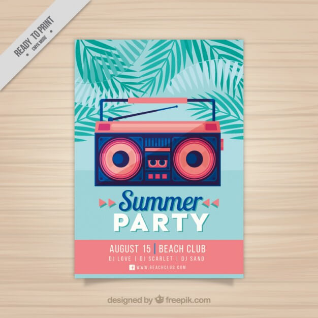 modern-summer-party-flyer-radio-cassette