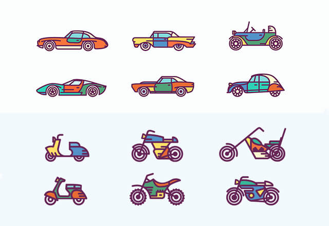 retro-car-icons
