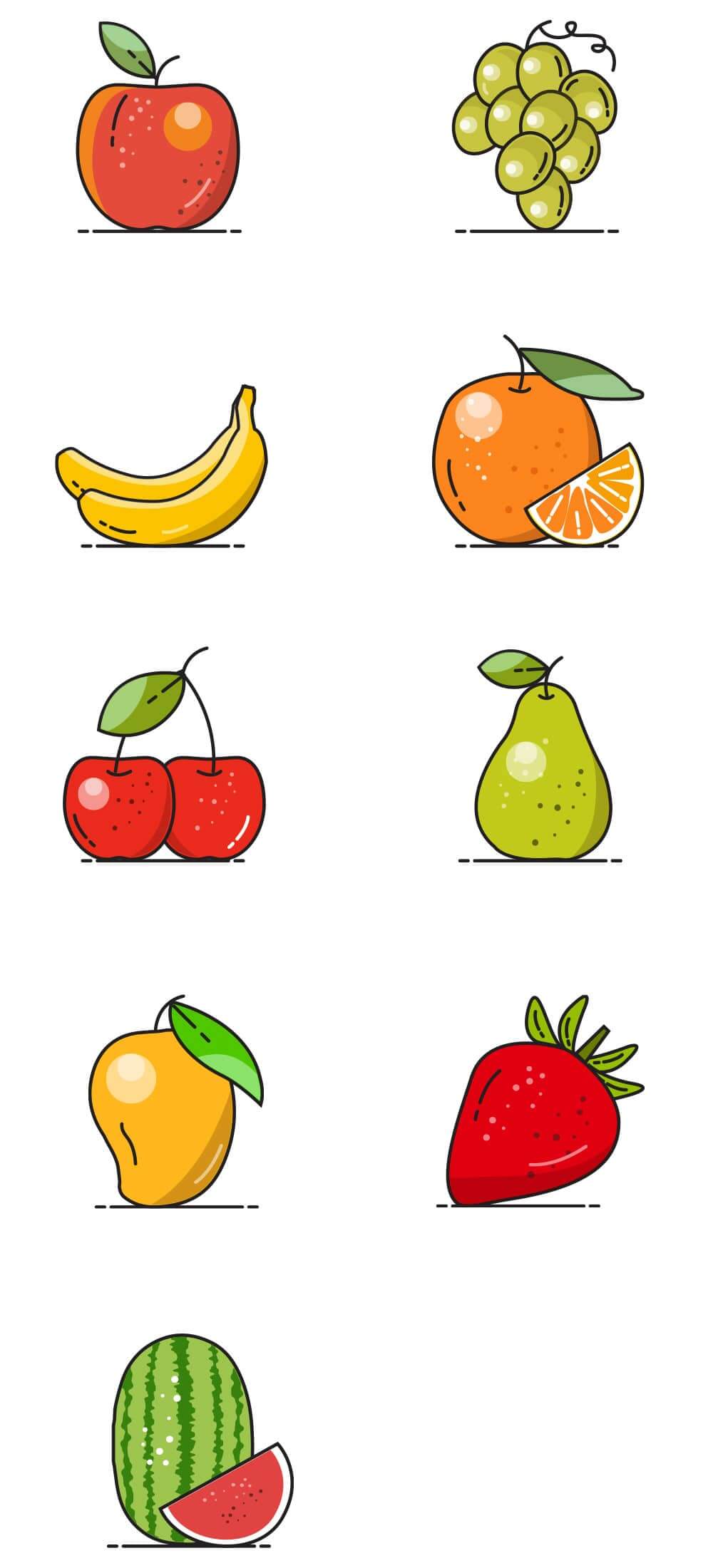 vector-fruit-icons