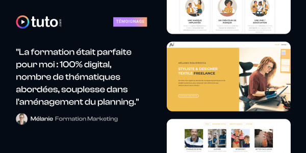 Le portrait de Mélanie, apprenante en marketing digital