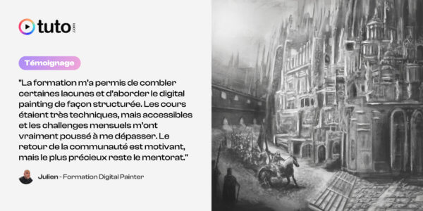 Formation Digital Painting : le témoignage de Julien, 40 ans et passionné de dessin