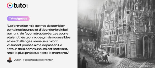 Formation Digital Painting : le témoignage de Julien, 40 ans et passionné de dessin