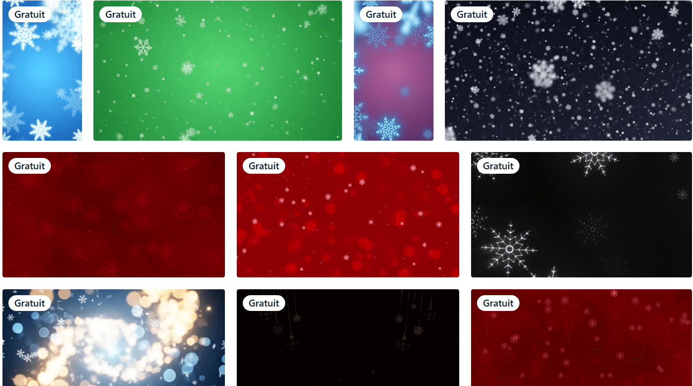 Transitions flocons de neige