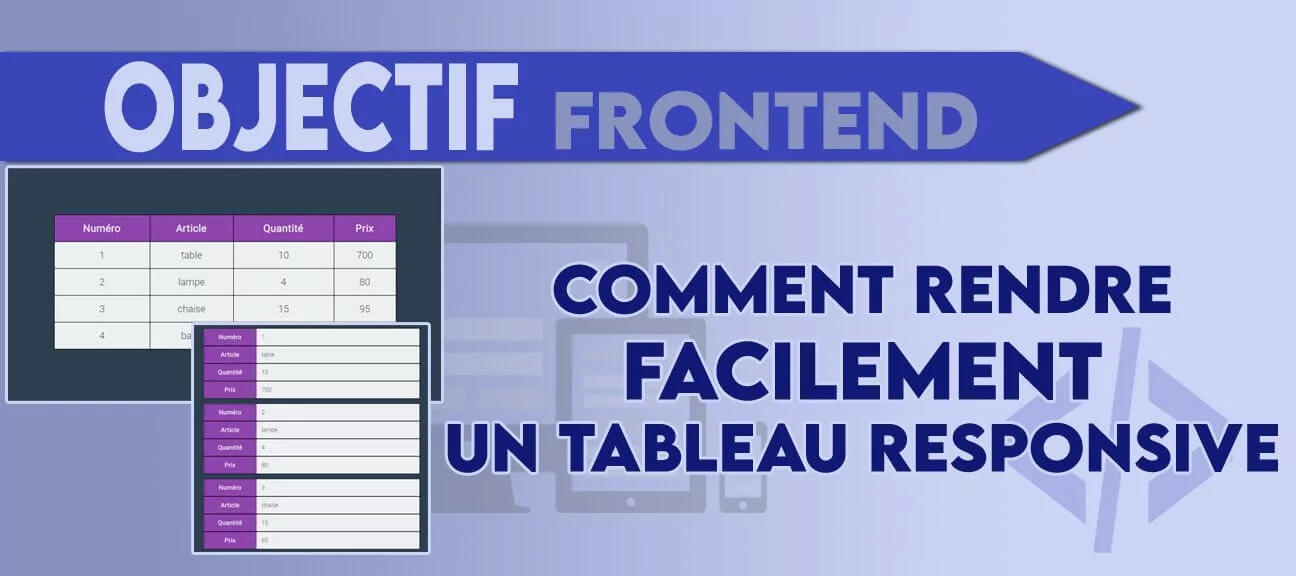 Formation tableau responsive