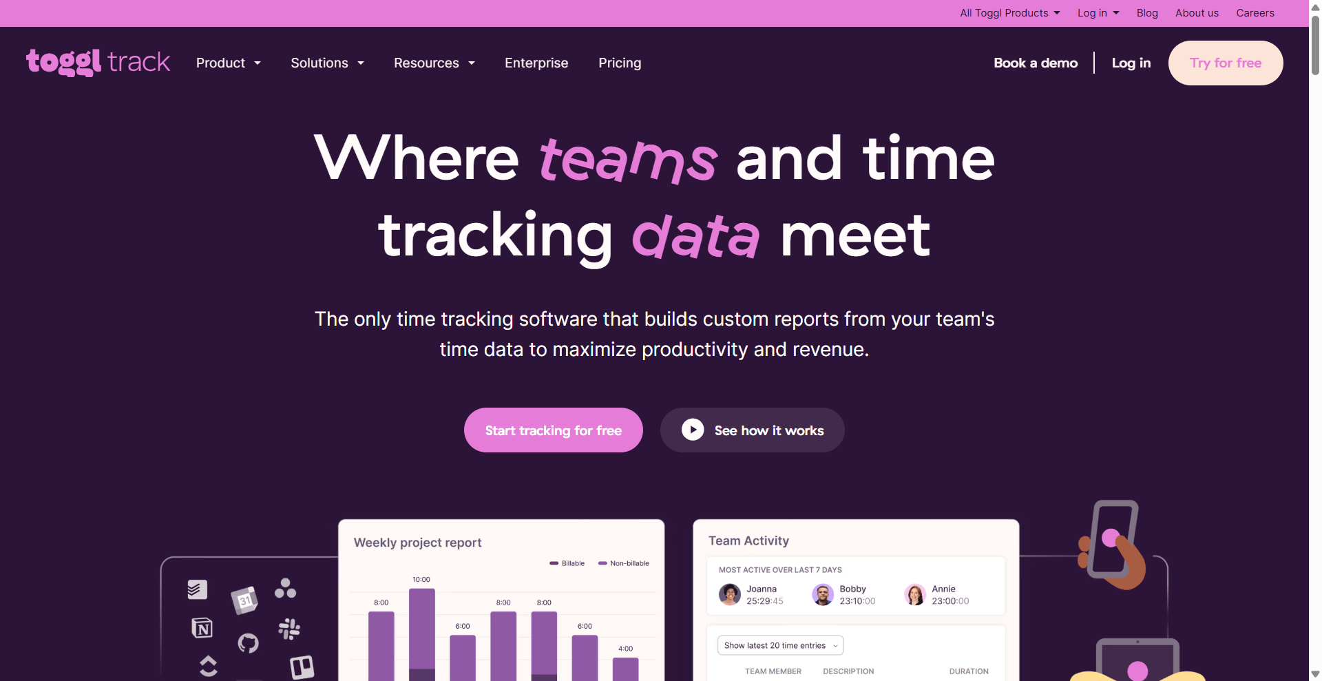 Application de suivi du temps : toggl track