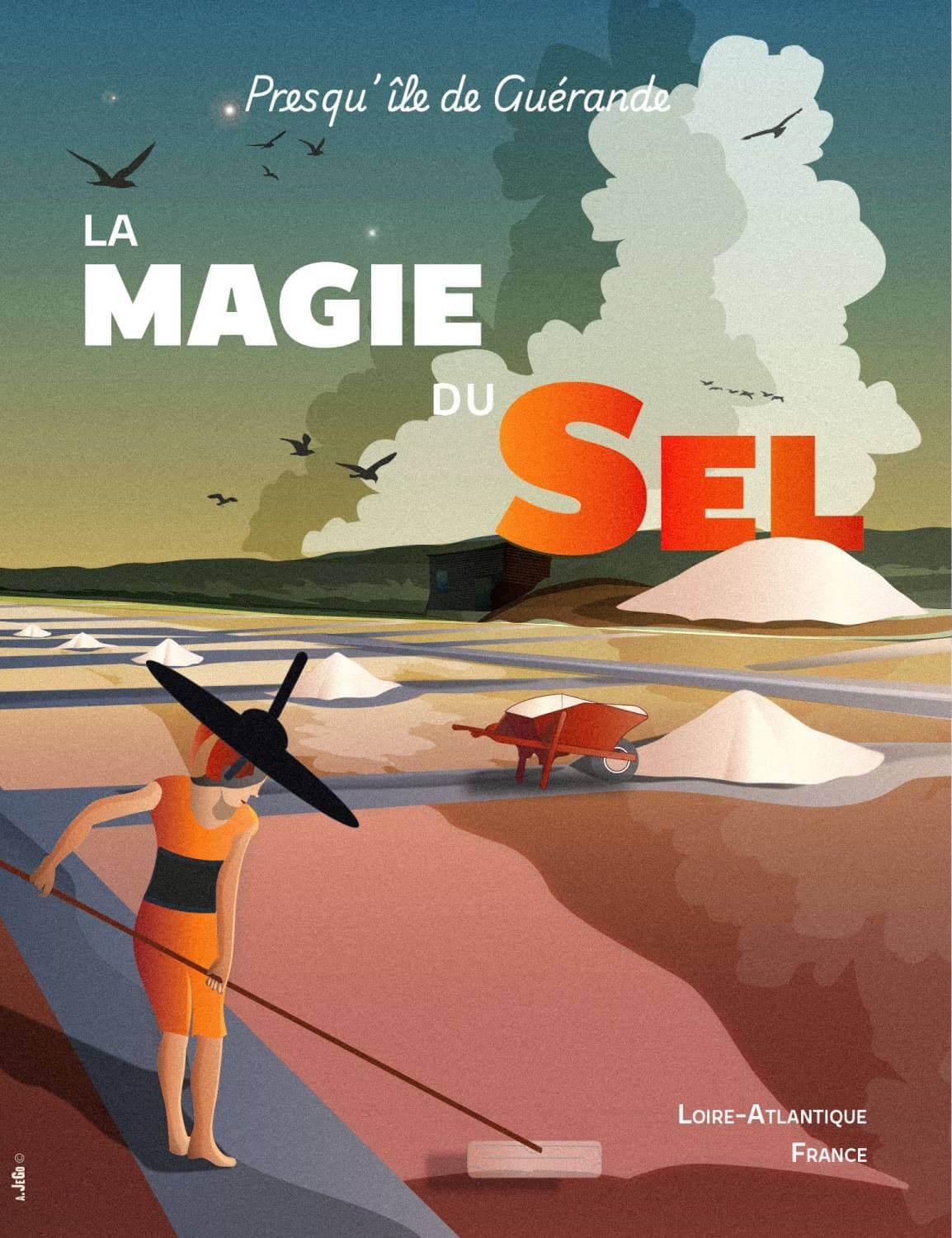 Anne Jego Affiche L'atelier du Sel réalisée par Anne Jego dans le cadre de sa formation en ligne sur Illustrator
