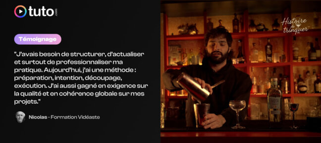 Temoignage Nicolas Humbert sur la formation Videaste en ligne suivie sur Tuto.com