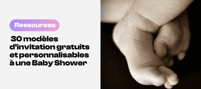 Modèles d'invitation gratuits et personnalisables à une Baby Shower à télécharger sur Canva