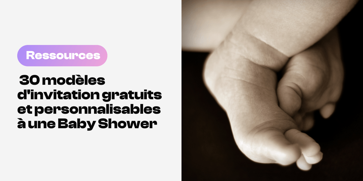 Modèles d'invitation gratuits et personnalisables à une Baby Shower à télécharger sur Canva 