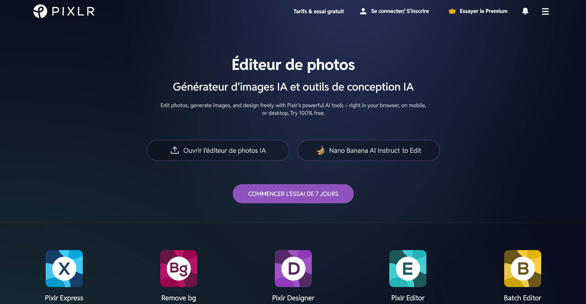 Pixlr, &eacute;diteur de photos