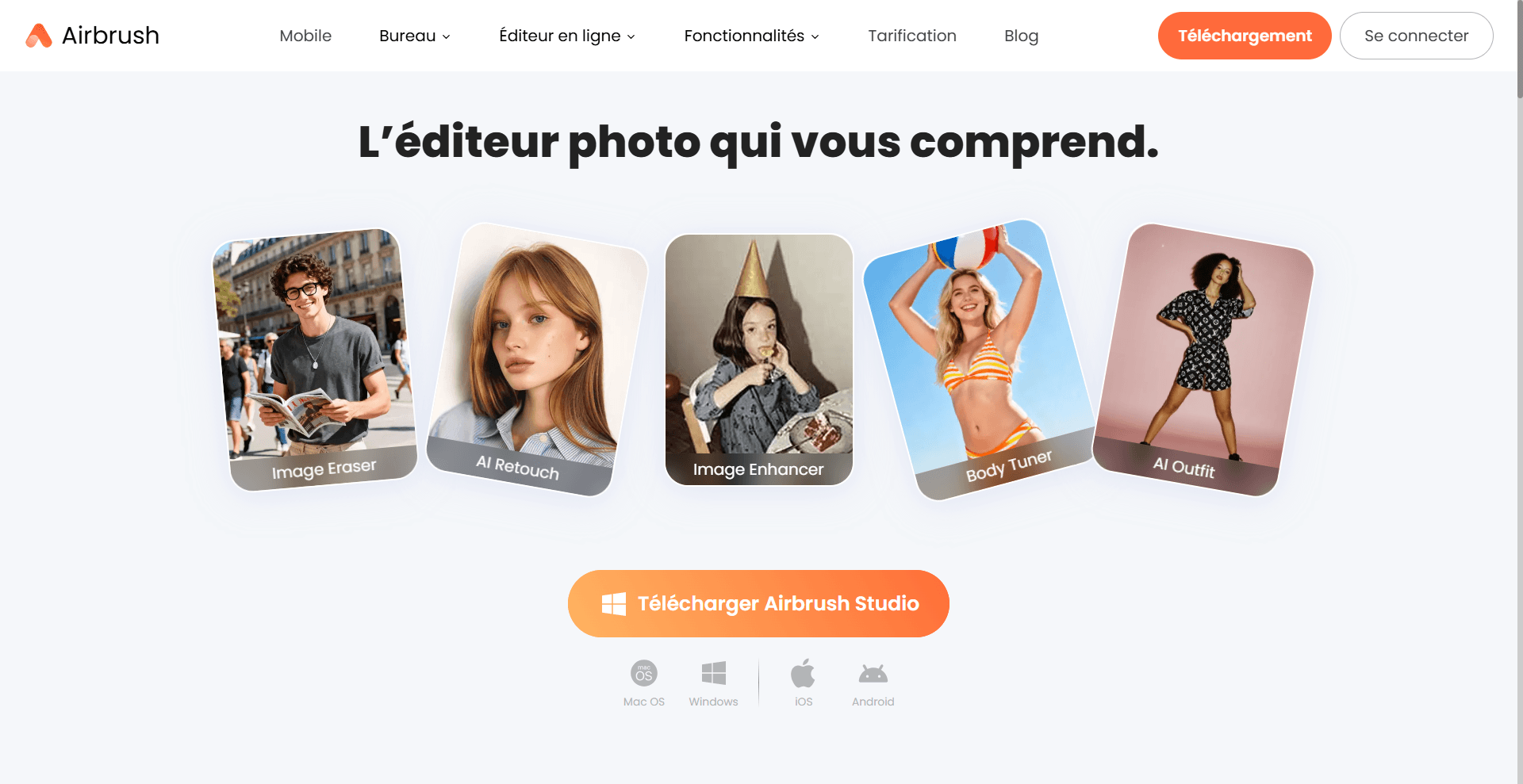 Airbrush, &eacute;diteur de photo en ligne