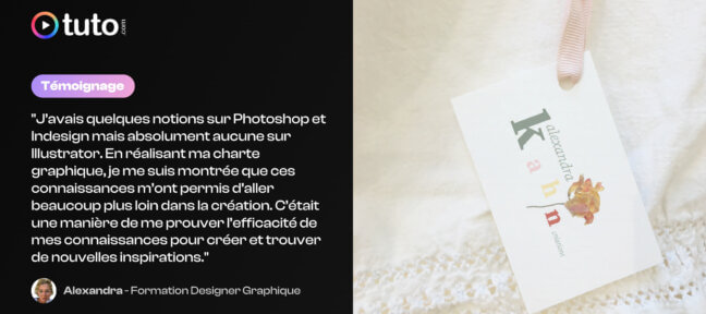 Temoignage Alexandra, élève sur le parcours Designer Graphique sur Tuto.com