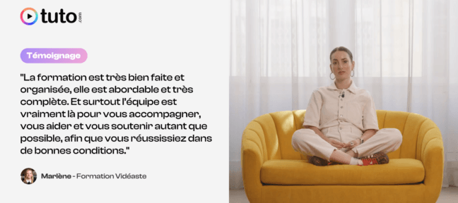 De l'idée au film : le parcours de Marlène pour devenir vidéaste Interview et retour d'expérience de Marlène qui a suivi notre formation Videaste en ligne sur Tuto.com