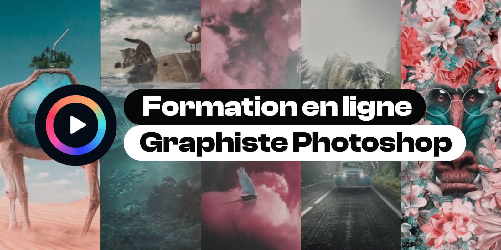 Formation Photoshop en ligne, avec mentor et éligible au CPF, OPCO et France Travail