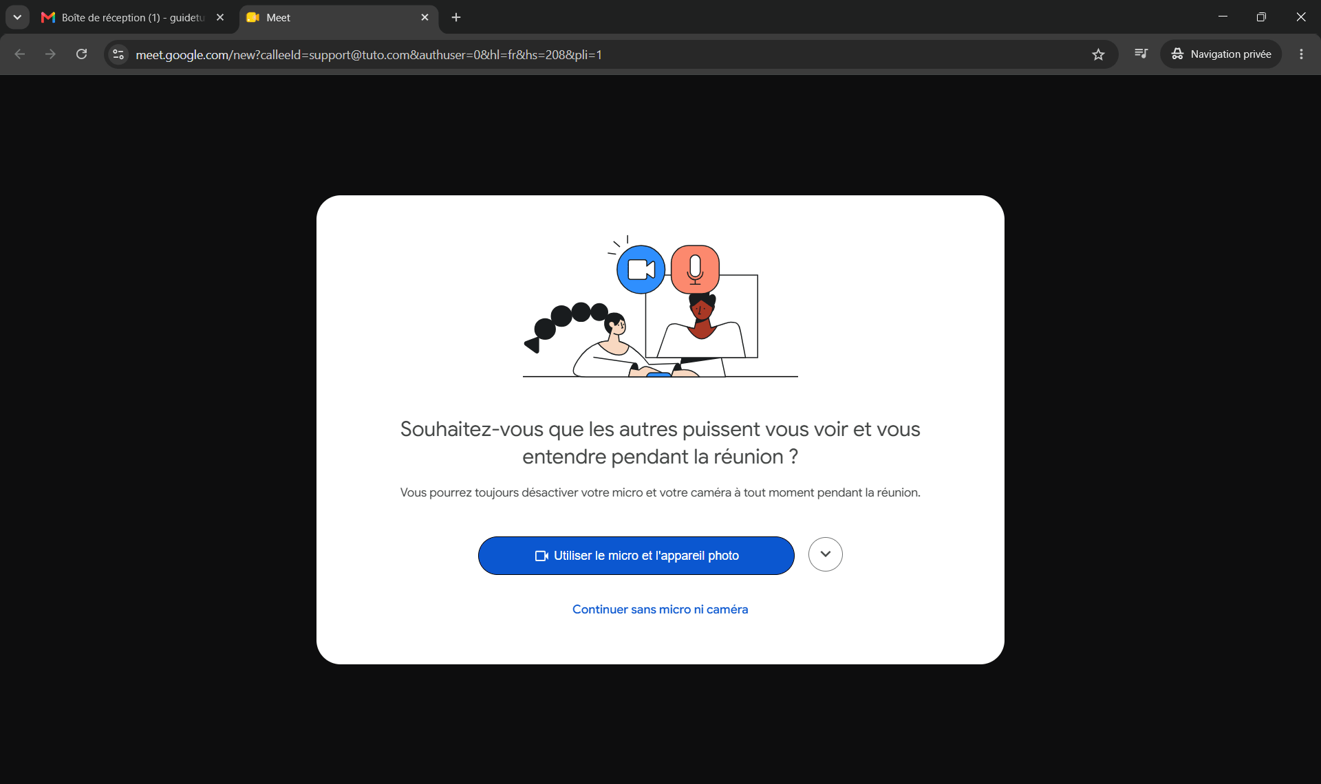 Organiser un &eacute;v&eacute;nement Google Meet depuis Gmail