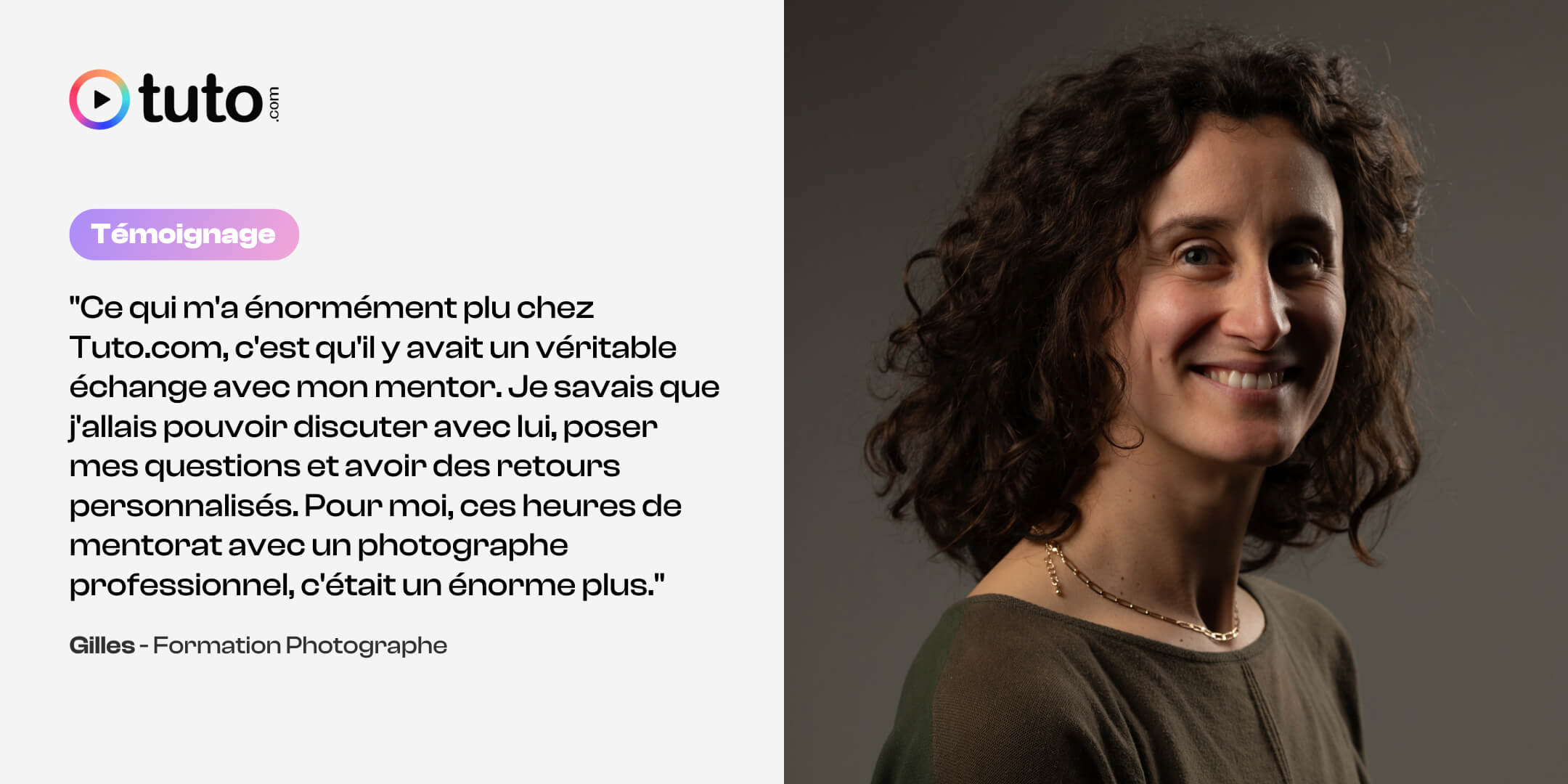 Témoignage Gilles sur la formation photographe Formation photographe en ligne - interview de Gilles qui a découvert la photo studio grâce à son mentor