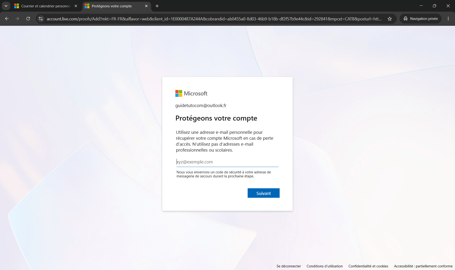 Créer un mail Outlook