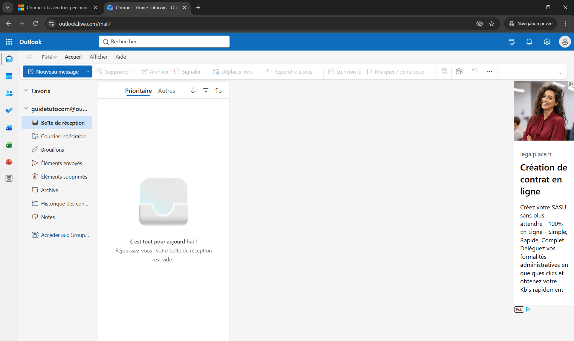 Cr&eacute;er une adresse Outlook