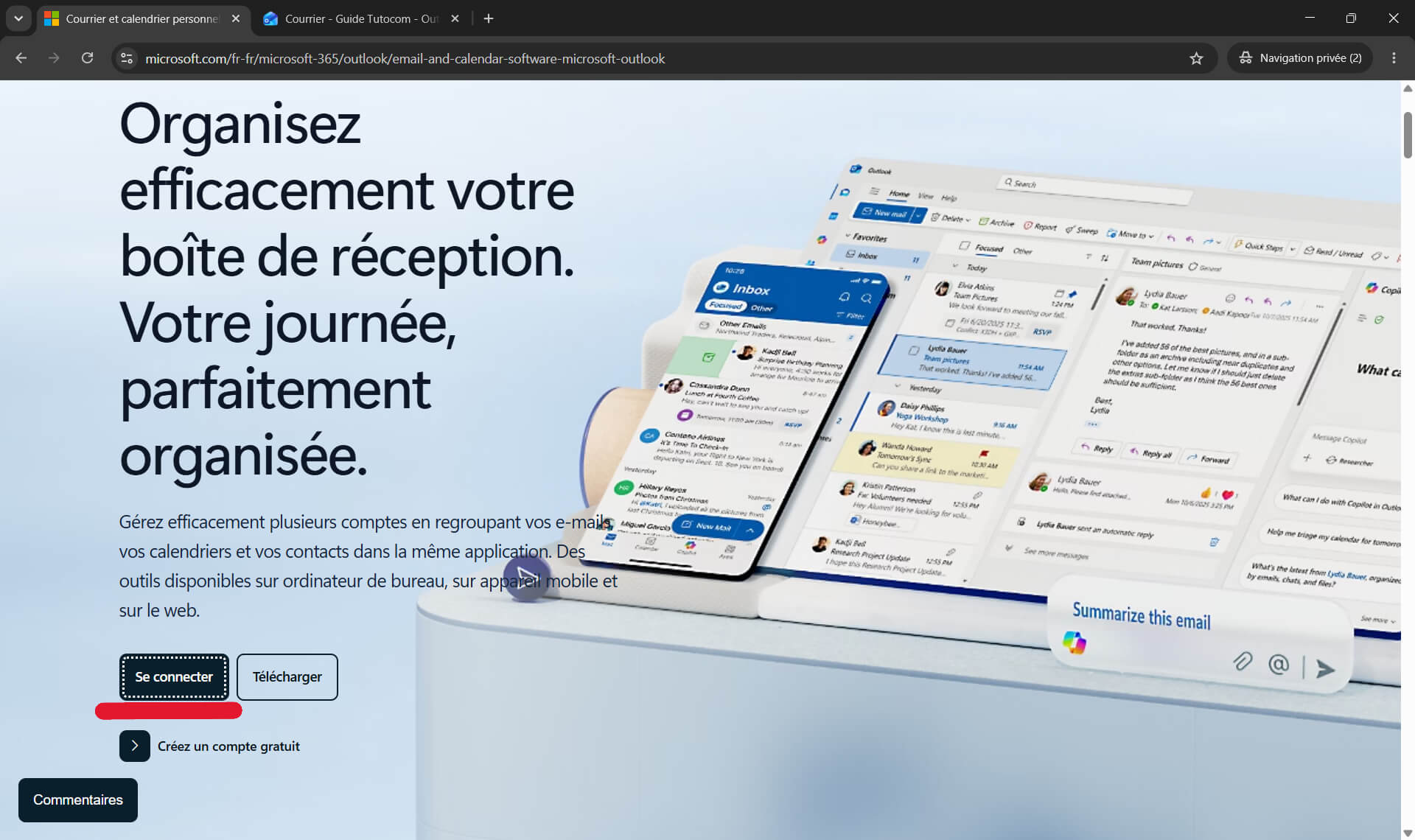 Se connecter à Outlook