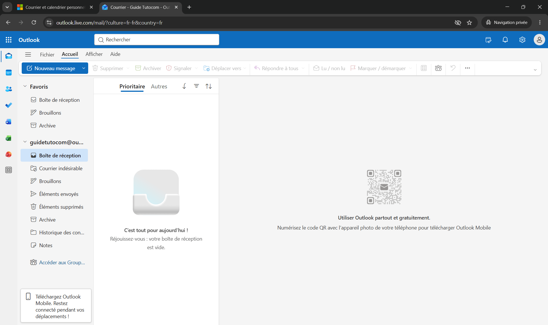 Connexion à la messagerie Outlook