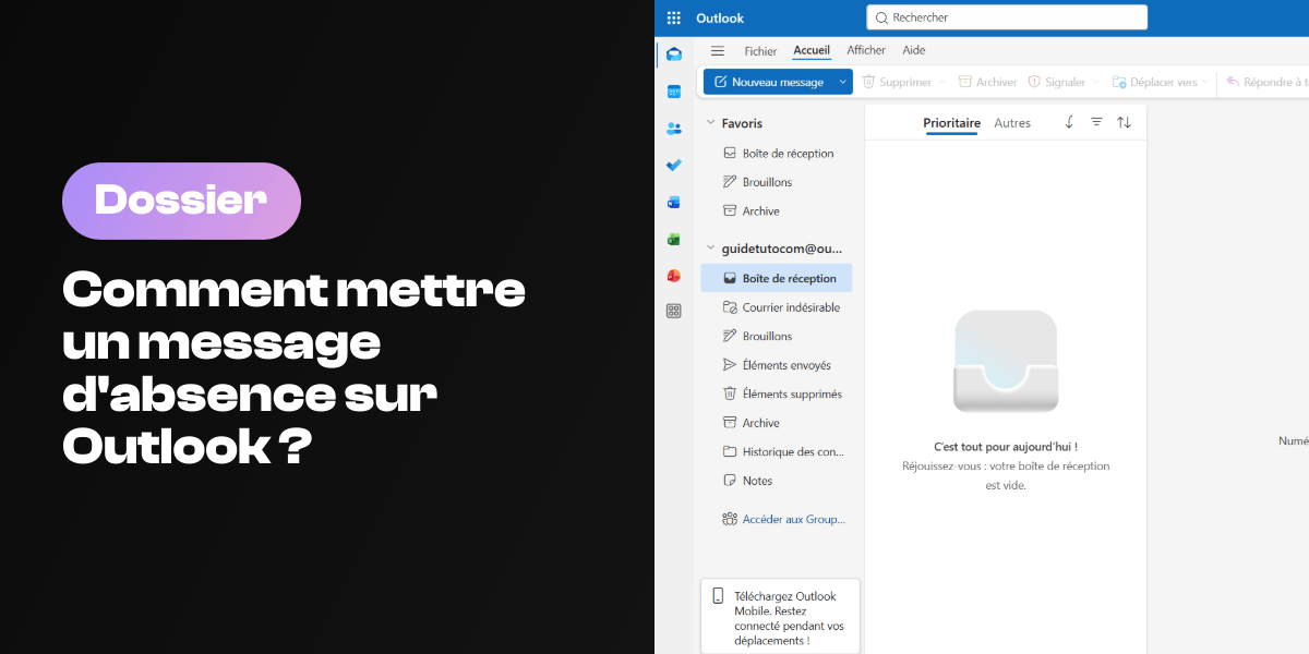 Mettre un message d'absence sur Outlook