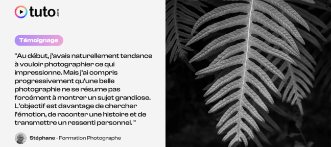 Temoignage de Stéphane, formation Photographe en ligne