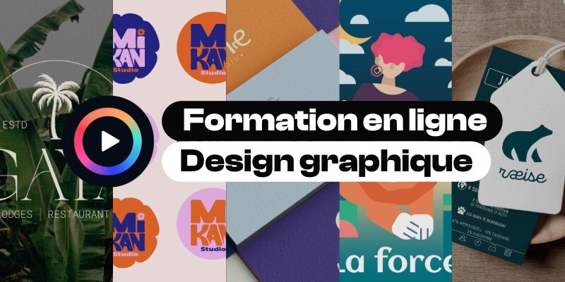 Visuel du parcours Design graphique : logos, identités visuelles et étiquettes créés en cours