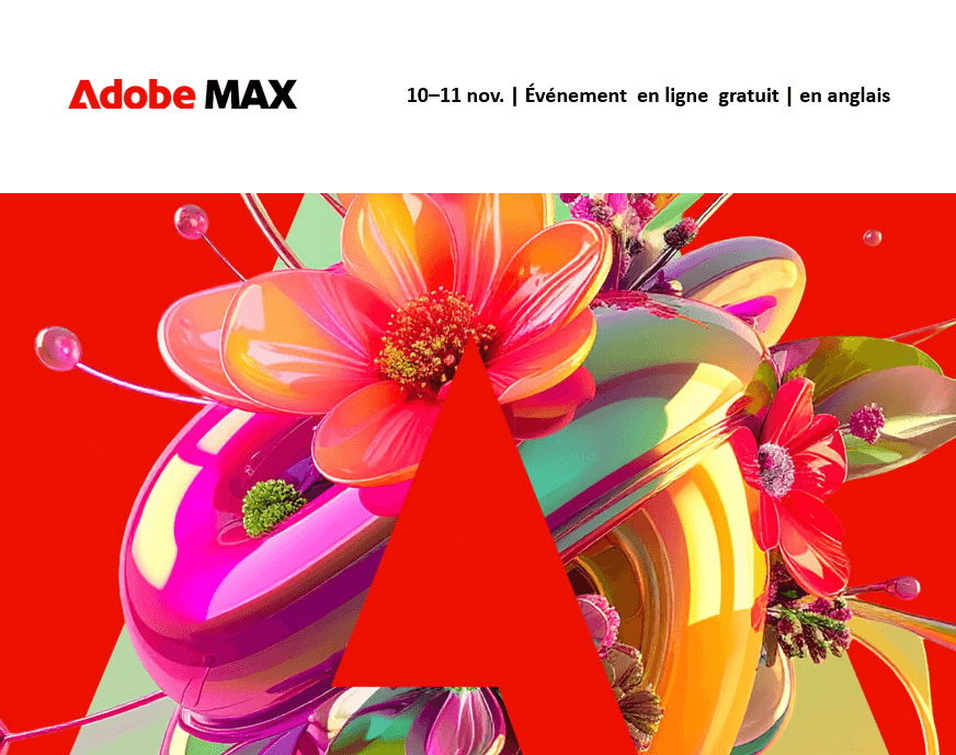 Visuel officiel d’Adobe MAX 2026, la conférence créative en ligne et gratuite des 10 et 11 novembre