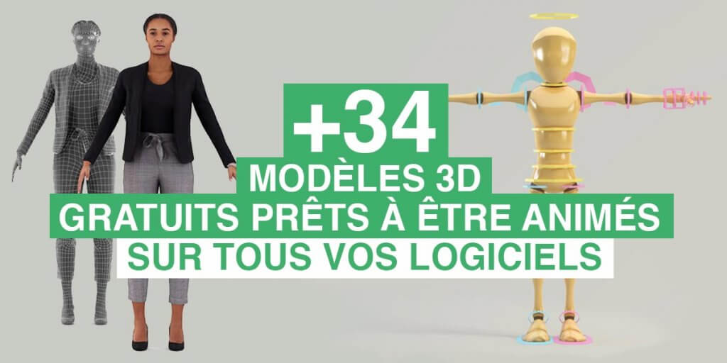 Téléchargez 34 persos 3D gratuits prêts pour l